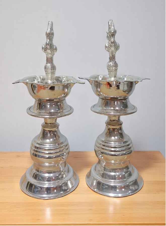 Sigaram Brass 7x3 Inch Peacock Handle Diya for Home and Temple Pooja Décor K4725 - Image 3